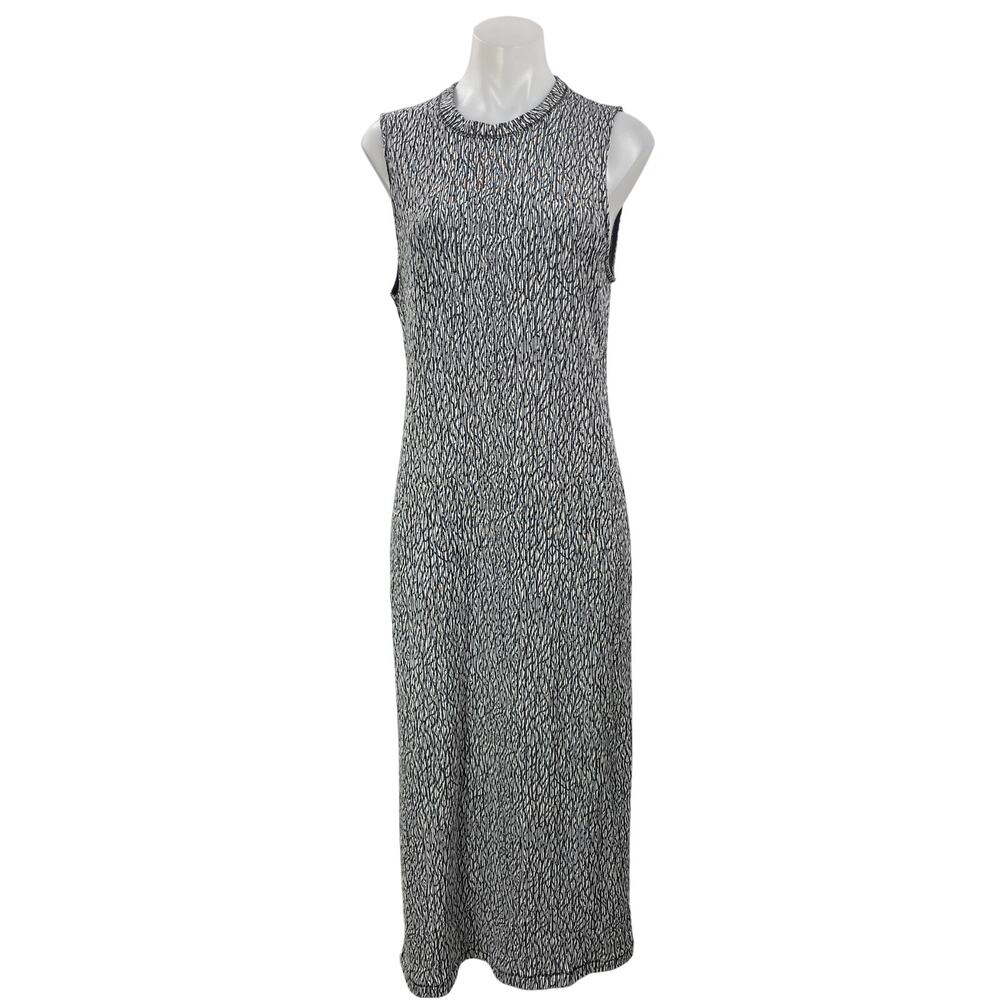 Rag & Bone Women's Black Sleeveless Crew Neck Tank Knit Midi Dress Size L